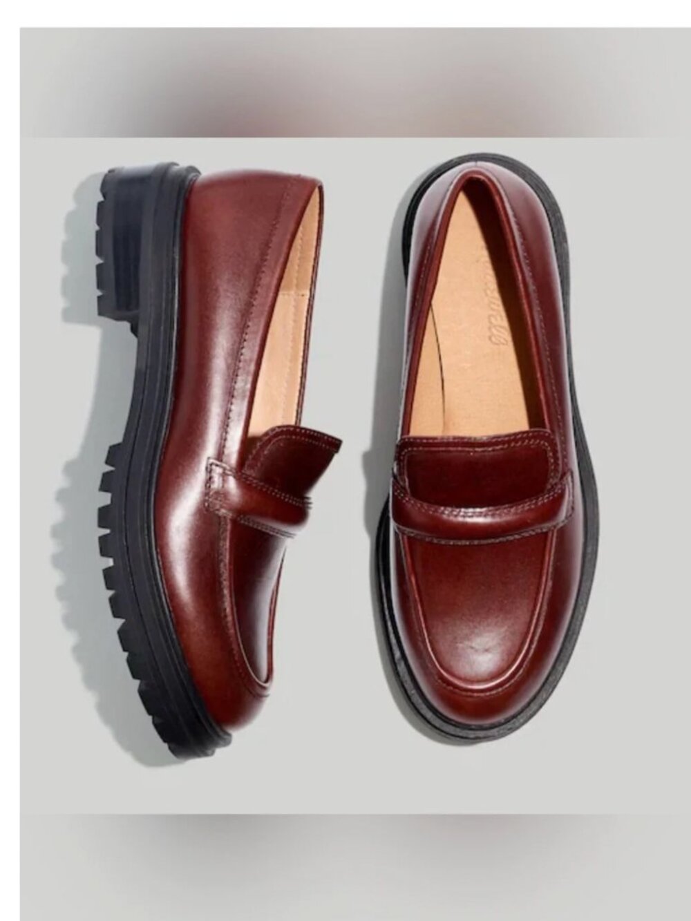 Madewell The Bradley Lugsole Loafer 8.5 Brown Leather 90s Academia Preppy EUC